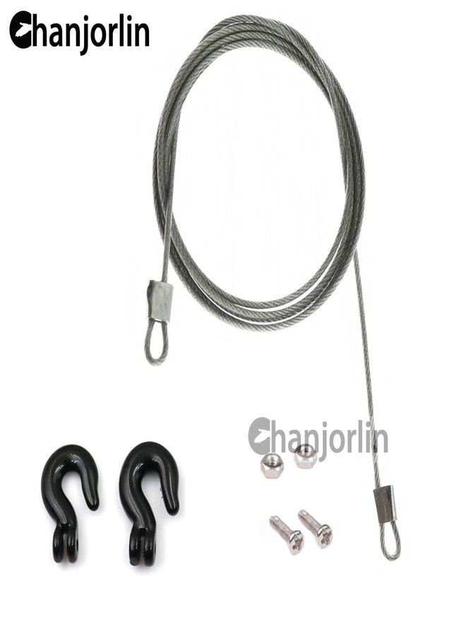Chanjorlin 1/10 RC Mini Simulation Metal Trailer Chain Rope with Tow Hook Decoration Accessories For 1:10 Scale Rock Crawler Truck Car Traxxas TRX4 SCX10 RXB10 Redat Axial RC4WD Tamiya D90 TF2 (Black) - Image 3